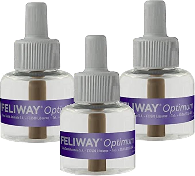 Optimum 3 x 30 Day Cat Calming Refills for Pheromone Diffuser, 3 x 48ml Value Pack - Helps Reduce Common Signs, alternate