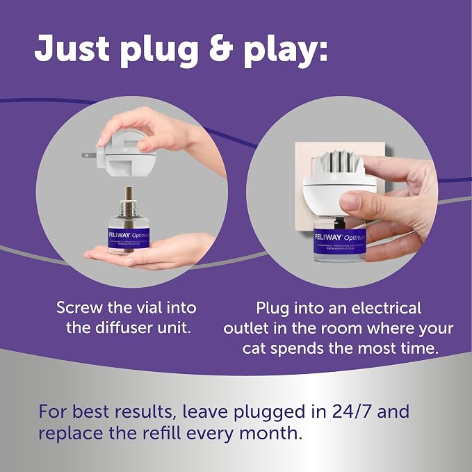 Optimum 3 x 30 Day Cat Calming Refills for Pheromone Diffuser, 3 x 48ml Value Pack - Helps Reduce Common Signs, alternate