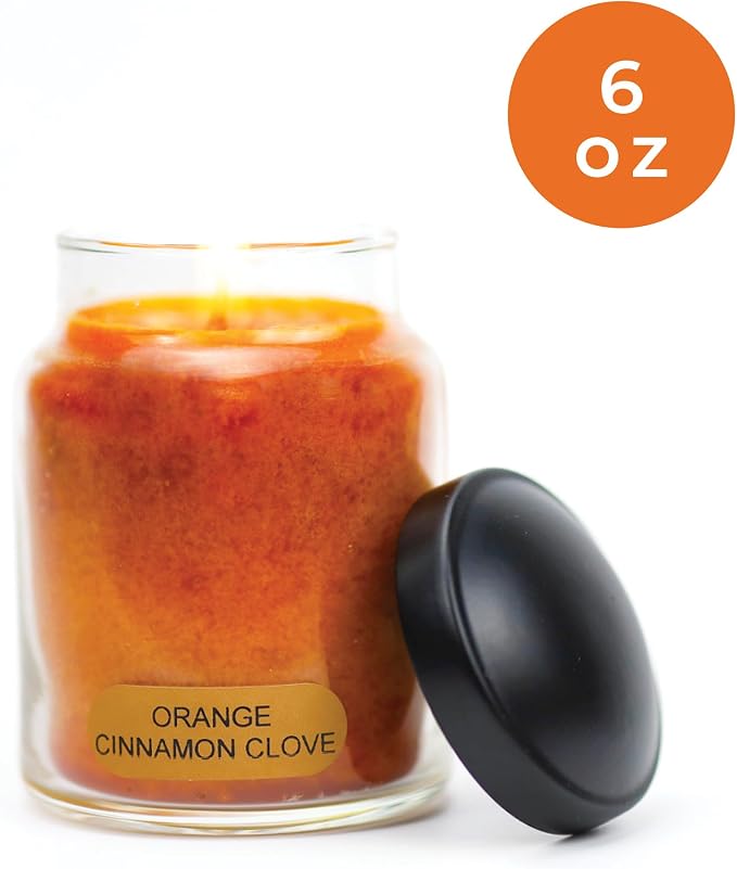 Orange Cinnamon Clove Baby Scented Glass Jar Candle (6oz) with Lid & True to Life Fragrance Made in USA, alternate product