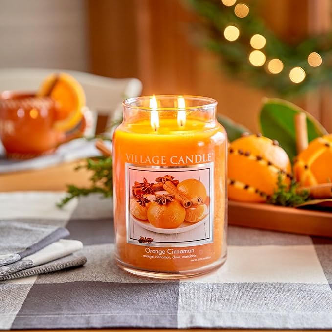 Orange Cinnamon Large Glass Apothecary Jar Scented Candle, 21.25 oz, 21 Ounce, alternate product view 2