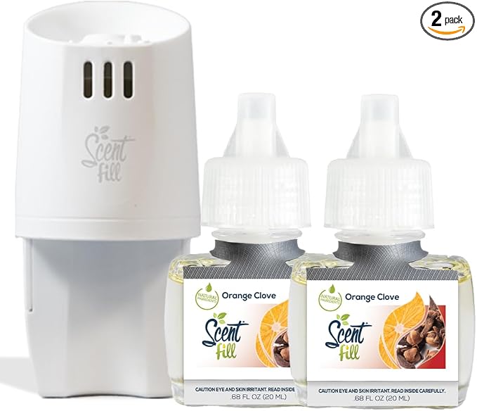 Orange Clove Plug in Air Freshener, Scented Oil Refills, 2 Refills + Diffuser, product image