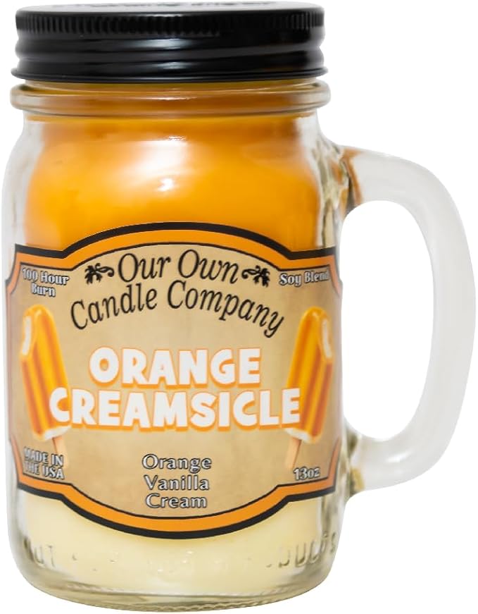 Orange Creamsicle Scented Mason Jar Candle, 100 Hour Burn Time, 13 Ounces, product image