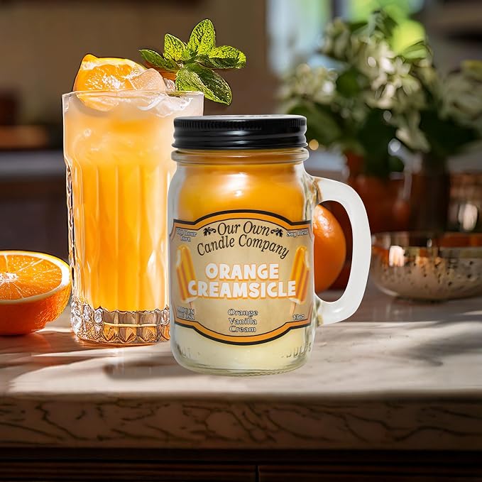 Orange Creamsicle Scented Mason Jar Candle, 100 Hour Burn Time, 13 Ounces, alternate product view 3