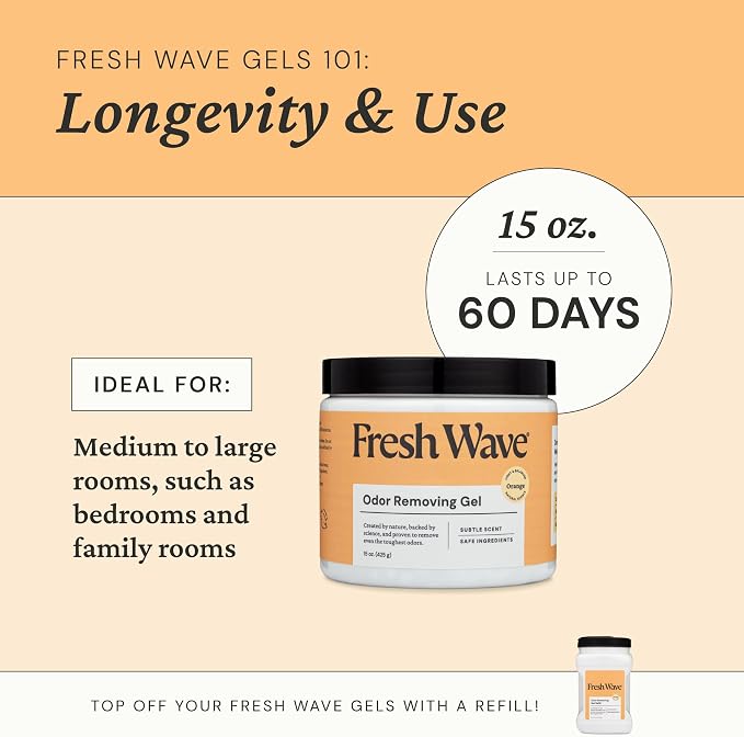 Orange Odor Removing Gel, 15 oz., Pack of 2 | Odor Absorbers for Home | Safer Odor Relief | Natural Plant-Based, alternate