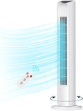 Oscillating Bladeless Tower Fan with Remote, Quiet Cooling Portable, Electric Standing Floor Fan with 3 Wind Speeds 3 Modes