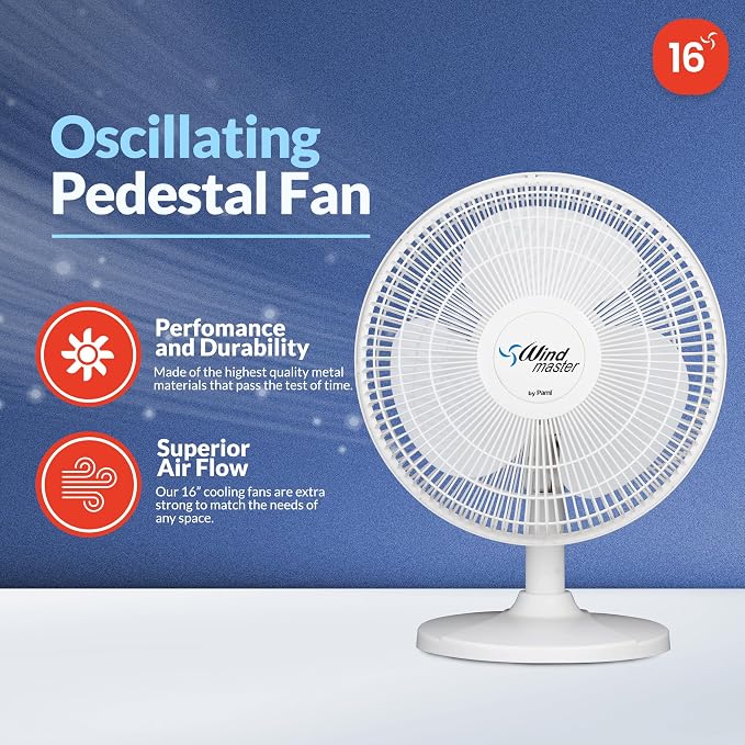 Oscillating Desk Fan - Portable Table Top Fan With 3 Speed Levels, Large Blades & Adjustable Tilt- Max Air Flow Office Desk