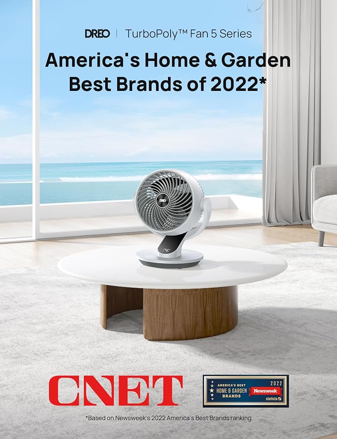 Oscillating Fan for Bedroom, 13 Inch Quiet Table Fans for Home Whole Room, 70ft Powerful Airflow, Desk Air Circulator Fan