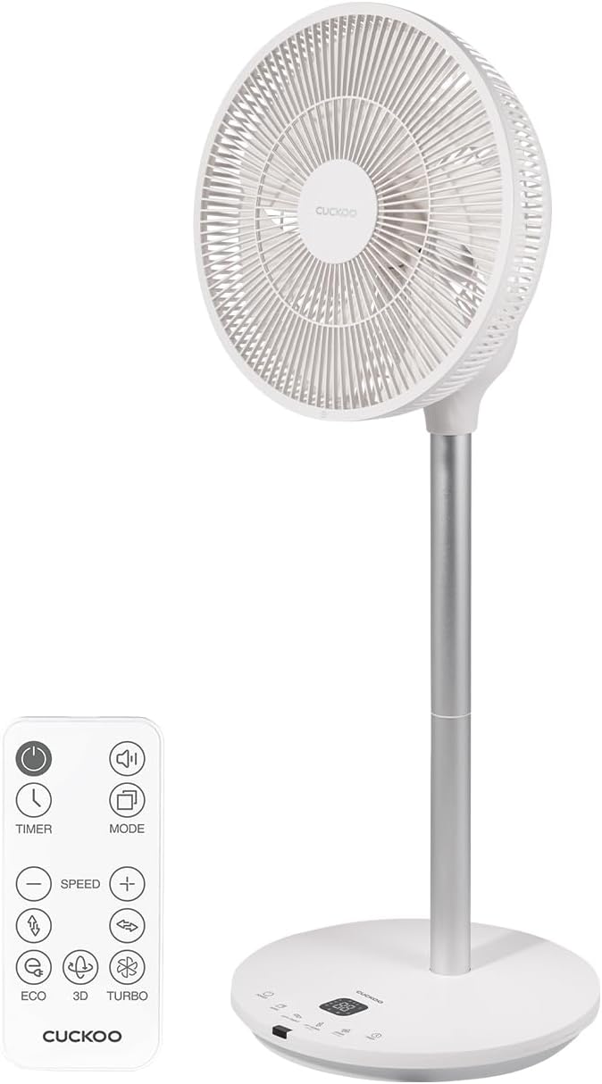 Oscillating Fan for Bedroom, Standing Pedestal Floor Fan with 12 Speeds & 4 Wind Modes, Adjustable Height with Remote, Quiet