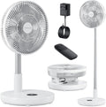 Oscillating Fan Portable Quiet Standing Fan with Remote, 12" Rechargeable Pedestal Fans for Bedroom Office, Foldable Battery