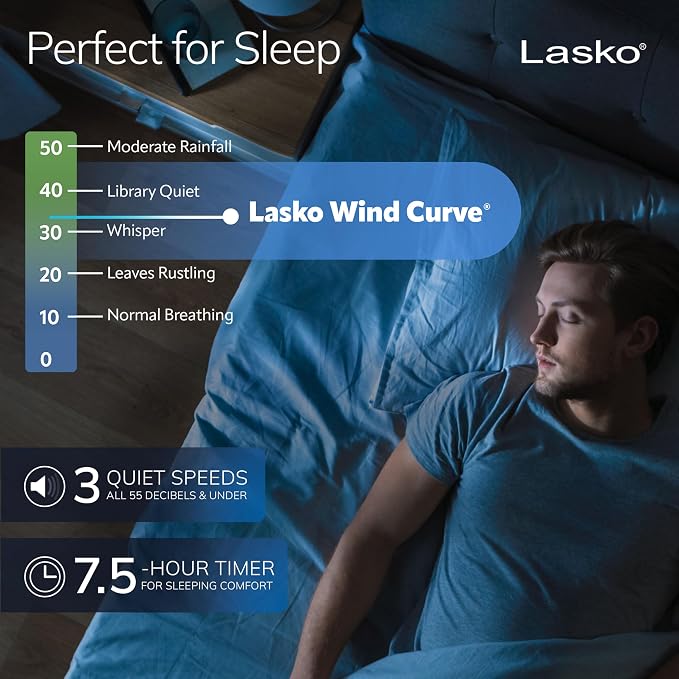 Oscillating Tower Fan with Remote, Quiet Floor Fans for Bedroom, 42", Woodgrain and Grey, T42954, alternate product view 5