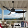 Outdoor Ceiling Fan with Light: 42" Black Hanging Fan for Gazebo Waterproof - Plug In Outdoor Fans for Patio Porch Pergola