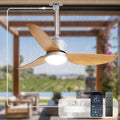 Outdoor Ceiling Fan with Light: 42" Hanging Fan for Gazebo Waterproof - Plug In Outdoor Fans for Patio Porch Pergola with APP
