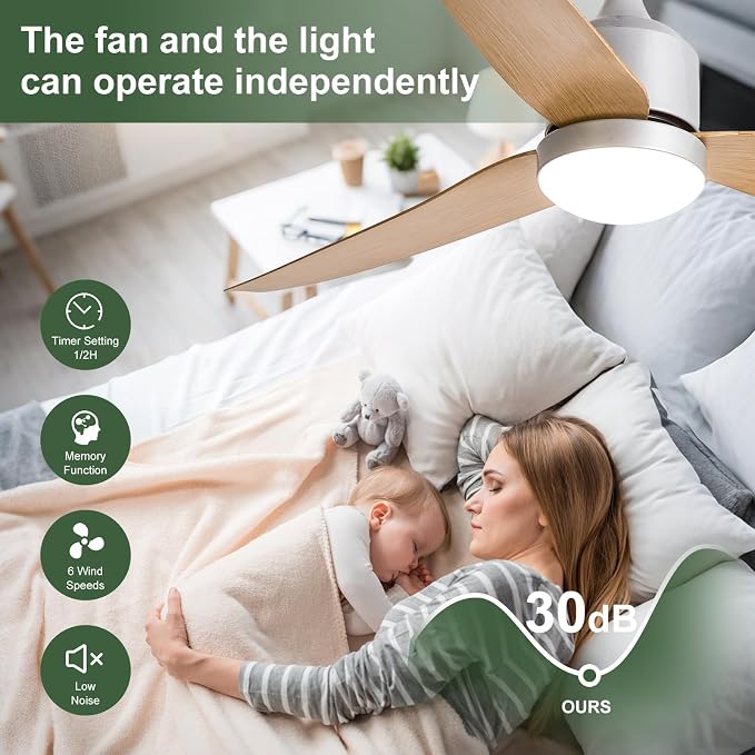Outdoor Ceiling Fan with Light: 42" Hanging Fan for Gazebo Waterproof - Plug In Outdoor Fans for Patio Porch Pergola with APP