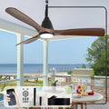 Outdoor Ceiling Fan with Lights: 52" Black Gazebo Fans Outdoor Hanging with Remote APP Control - Plug in Waterproof Fans with