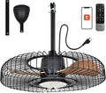Outdoor Ceiling Fans with Lights for Patio, 24" Weatherproof Ceiling Fan, Gazebo Fan Remote & APP Control, 3CCT