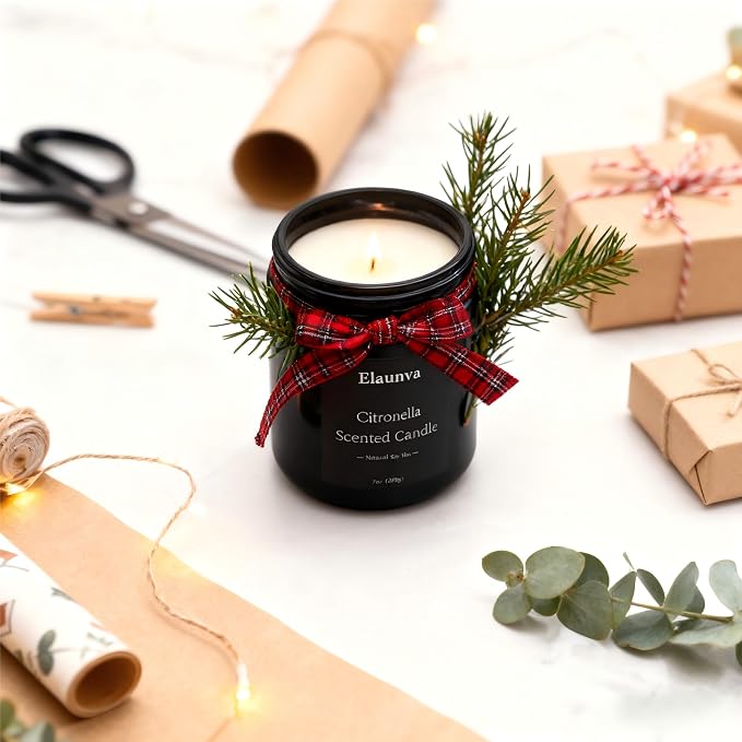 Outdoor Citronella Candles,7 oz (200g) Natural Soy Wax Candles,Aromatherapy Candles for Home Decor & Relaxation,Relaxing Gift