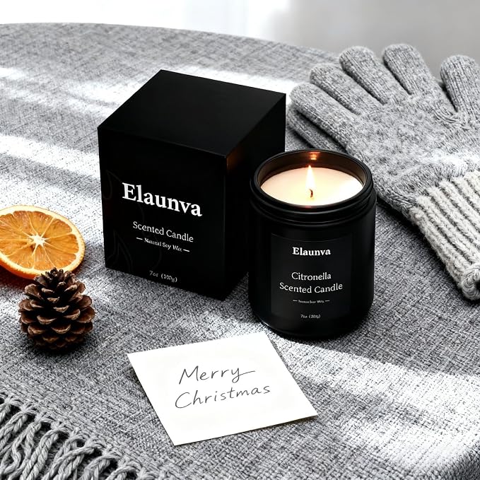 Outdoor Citronella Candles,7 oz (200g) Natural Soy Wax Candles,Aromatherapy Candles for Home Decor & Relaxation,Relaxing Gift