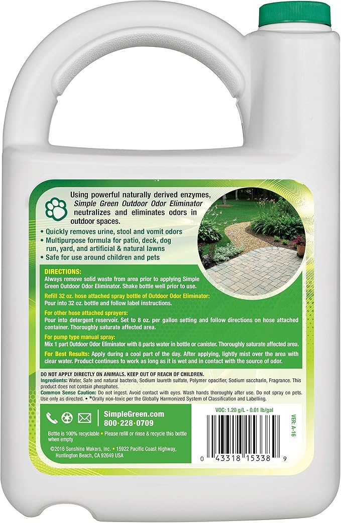 Outdoor Odor Eliminator for Pets, Dogs, 1 gallon Refill - Ideal for Artificial Lawns & Patio, Milky White, alternate product