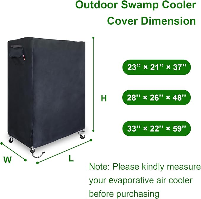 Outdoor Swamp 600D Heavy Duty Cooler Cover, Evaporative Air Cooler Cover Fits 41" Swamp Cooler, 2300, 2600CFM