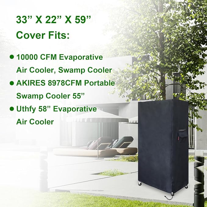 Outdoor Swamp 600D Heavy Duty Cooler Cover, Evaporative Air Cooler&Portable Air Conditioners Cover Fits