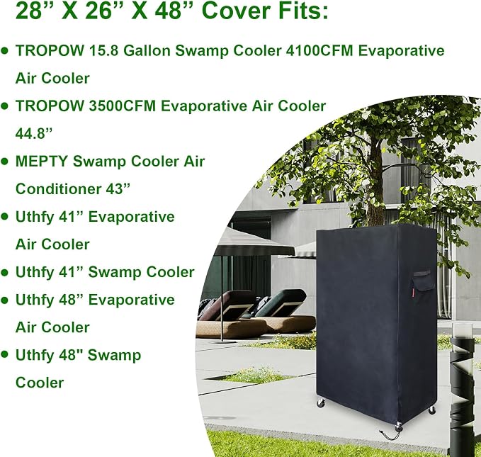 Outdoor Swamp 600D Heavy Duty Cooler Cover, Evaporative Air Cooler Cover Fits 48" Swamp Cooler and 48" Evaporative Air