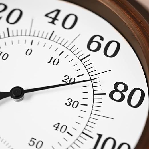 Outdoor Thermometer Hygrometer - 8'' Indoor Outdoor Thermometer Wireless, Indoor Thermometer for Room Home Temperature, No