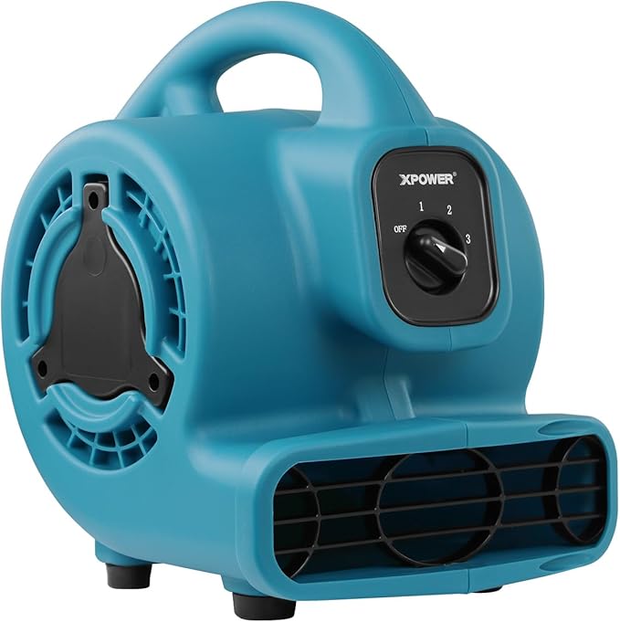 P-80 Mini Utility 600 CFM Centrifugal Air Mover, Floor Fan, Blower, Stackable, for Drying,Cooling, Ventilating, Home Use