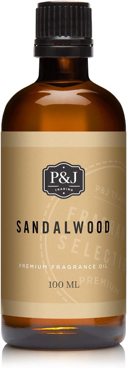 P&J Fragrance Oil - Sandalwood 100ml - Candle Scents, Soap Making, Diffuser Oil, Body comfort 100ml, product image