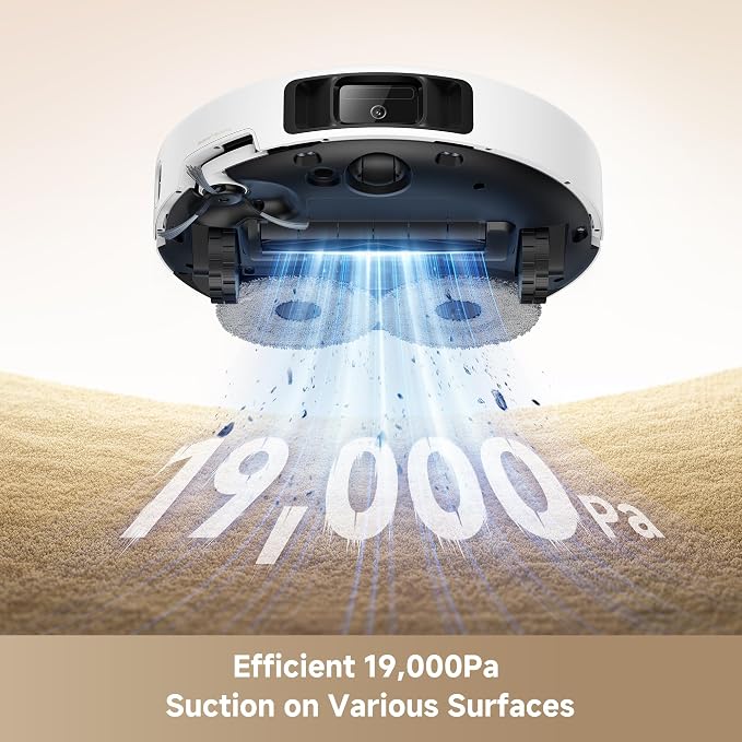 P50 Ultra Robot Vacuum Cleaner with Flexible Mop, 19,000 Pa Suction Power with Anti-Tangle Brush, Corner and Edge Cleaning