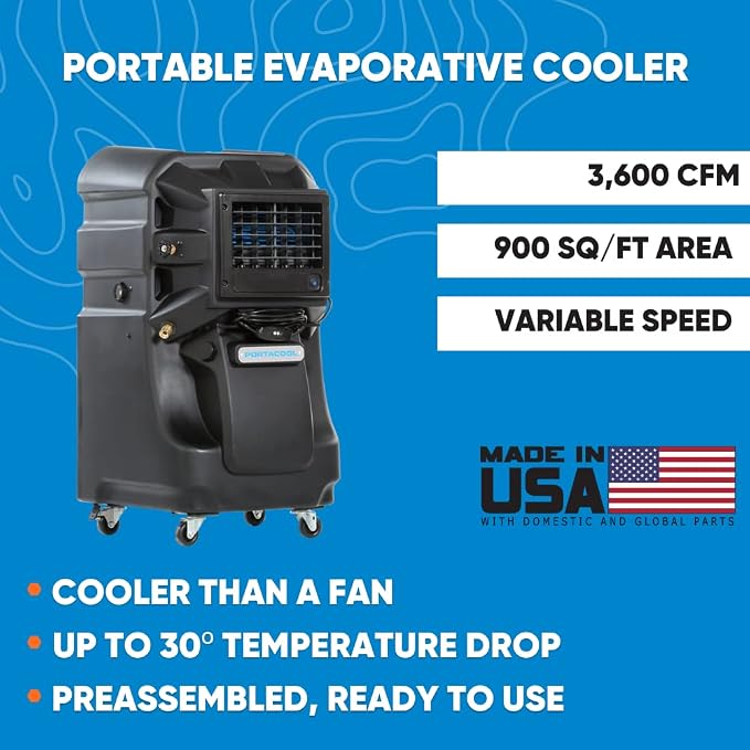 PACJS2301A1 Jetstream 230 Portable Evaporative Cooler, Black Plastic Black, alternate product view 5