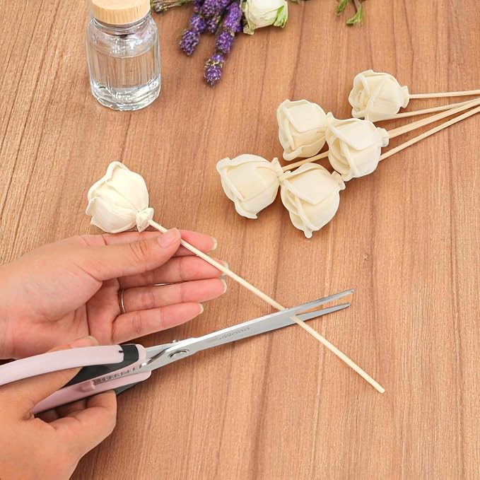 Pack of 5 Natural Rattan Reed Diffuser Sticks Set – 9Inch Decorative Flower Stick Diffusers for Home Office – Empty Fragrance
