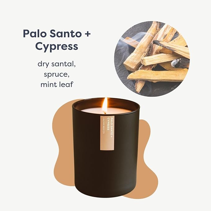 . Palo Santo & Cypress Scented Candle - 75 Hour Burn - Luxury made from natural materials Soy Wax Candles, alternate product