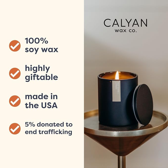 . Palo Santo & Cypress Scented Candle - 75 Hour Burn - Luxury made from natural materials Soy Wax Candles, alternate product