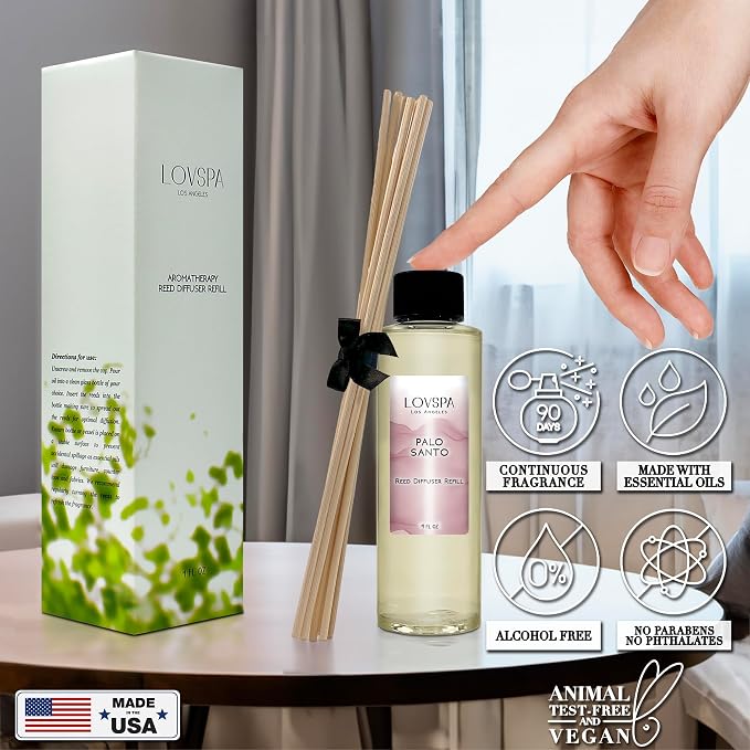 Palo Santo Diffuser Oil - Luxury Essential Oils for Diffuser Refill & Air Freshener Room Spray, alternate product view 5