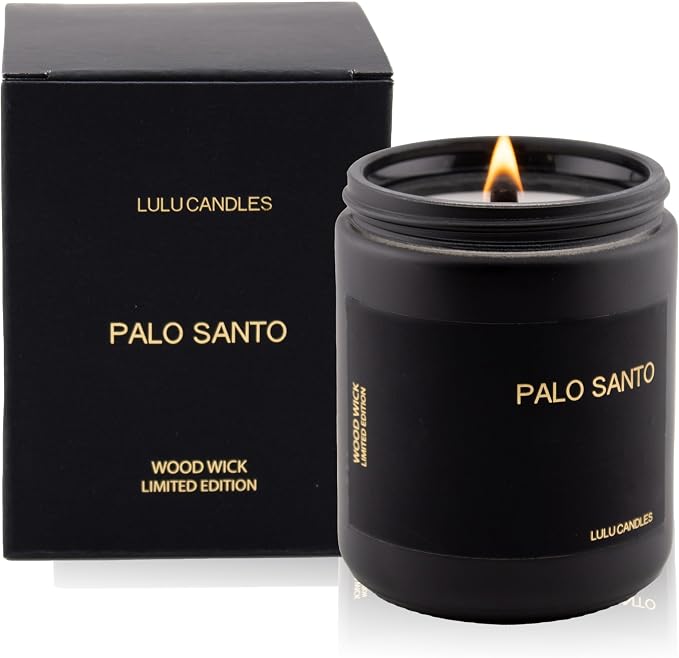 | Palo Santo | Wood Wick | Luxury Scented Soy Jar Candle | Hand Poured in The USA | Highly Scented Long Lasting, product
