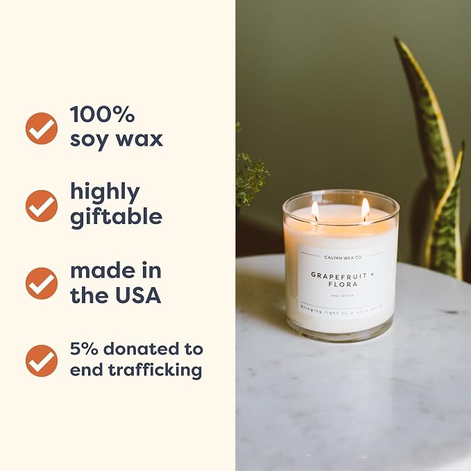 . Passionfruit & Ginger 2 Wick Scented Candle - 37 Hour Burn - Luxury made from natural materials Soy Wax, alternate product