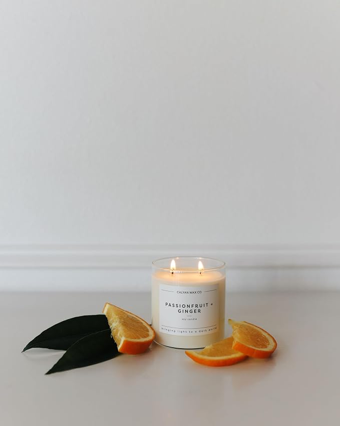 . Passionfruit & Ginger 2 Wick Scented Candle - 37 Hour Burn - Luxury made from natural materials Soy Wax, alternate product
