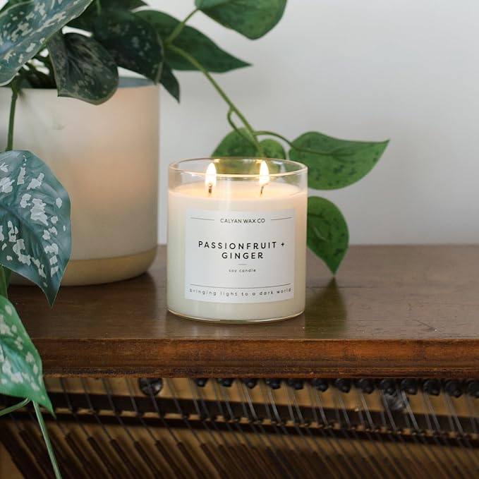 . Passionfruit & Ginger 2 Wick Scented Candle - 37 Hour Burn - Luxury made from natural materials Soy Wax, alternate product