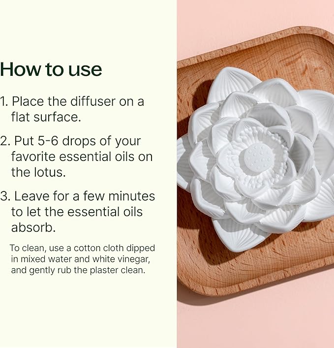 Passive Lotus Flower Aromatherapy Diffuser - A Chic and Natural Home, Office, and Travel Essential Oil Diffuser, alternate
