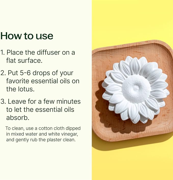 Passive Sunflower Essential Oil Diffuser – No Heat or Water Needed – Natural Aromatherapy Diffuser for Home, alternate