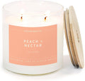 . Peach & Nectar 2 Wick Scented Candle - 37 Hour Burn - Luxury made from natural materials Soy Wax Candles, product image