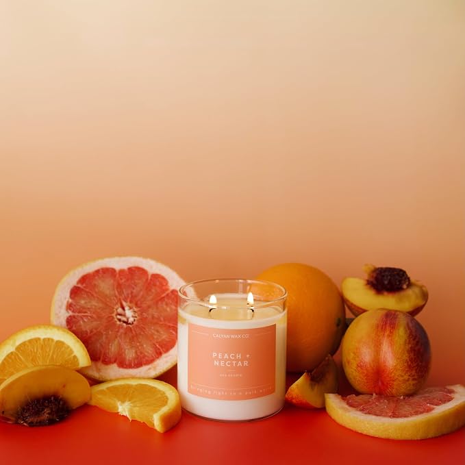 . Peach & Nectar 2 Wick Scented Candle - 37 Hour Burn - Luxury made from natural materials Soy Wax Candles, alternate product