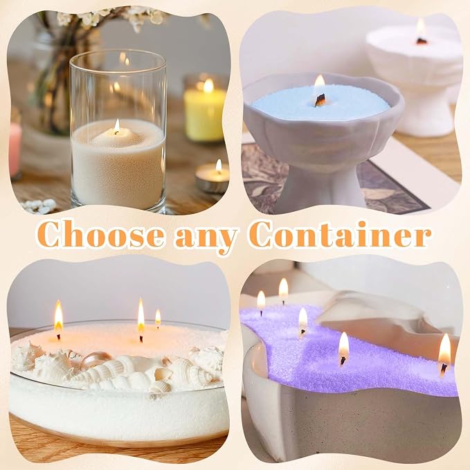 Pearled Candle Sand Wax with 20 Wicks, 7 Scented Candle Beads, Candle Refill Kit, Home Fragrance Decoration for Candle Making