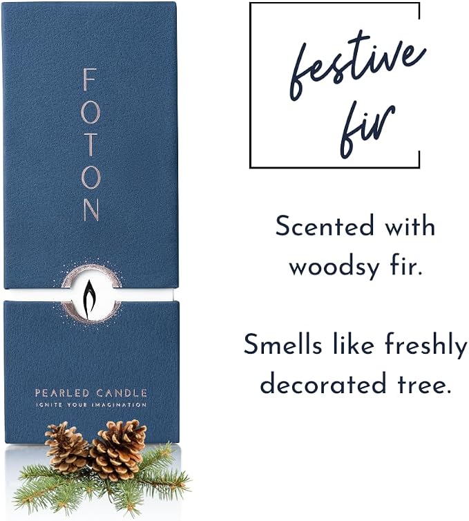 ®PearledCandle Pearled Candle 18 Oz - Festive Fir Christmas Tree Scented made from natural materials Long Lasting Powder
