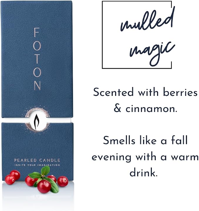 ®PearledCandle Pearled Candle 18 Oz - Mulled Magic Fall Scent made from natural materials Luxury Long Lasting Powder Wax