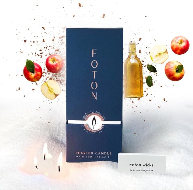®PearledCandle Pearled Candle 18 Oz - Snowy Cider made from natural materials Luxury Long Lasting Powder Wax Sand Candles