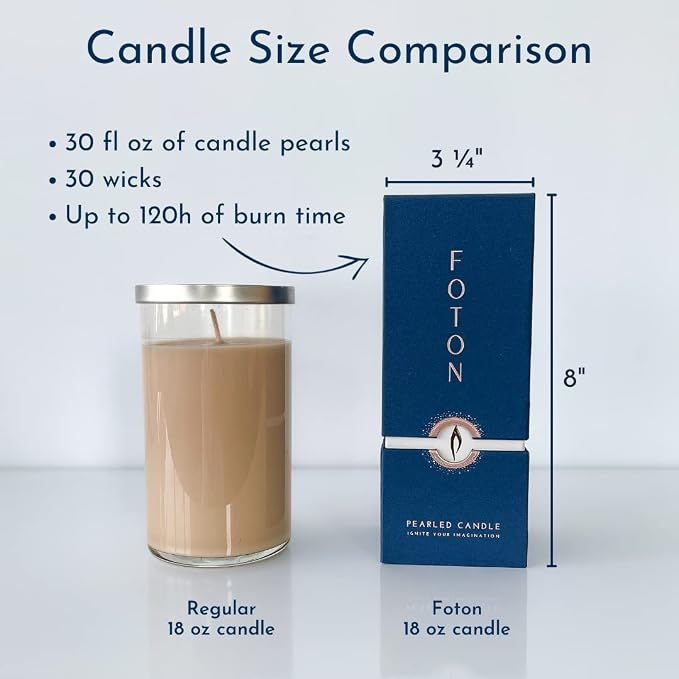 ®PearledCandle Pearled Candle 18 Oz - Snowy Cider made from natural materials Luxury Long Lasting Powder Wax Sand Candles
