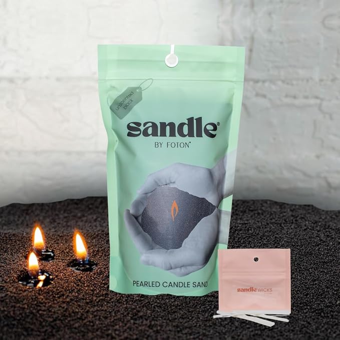 ®PearledCandle Sandle by Pearled Candle 10 Oz – Black Unscented, made from natural materials Luxury Long Lasting Sand