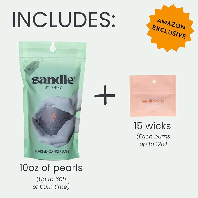 ®PearledCandle Sandle by Pearled Candle 10 Oz – Black Unscented, made from natural materials Luxury Long Lasting Sand