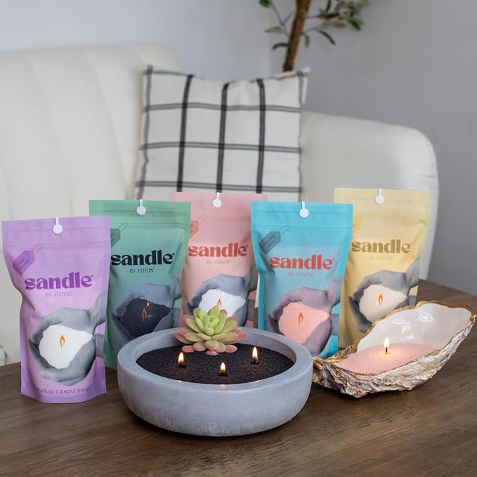 ®PearledCandle Sandle by Pearled Candle 10 Oz – Black Unscented, made from natural materials Luxury Long Lasting Sand